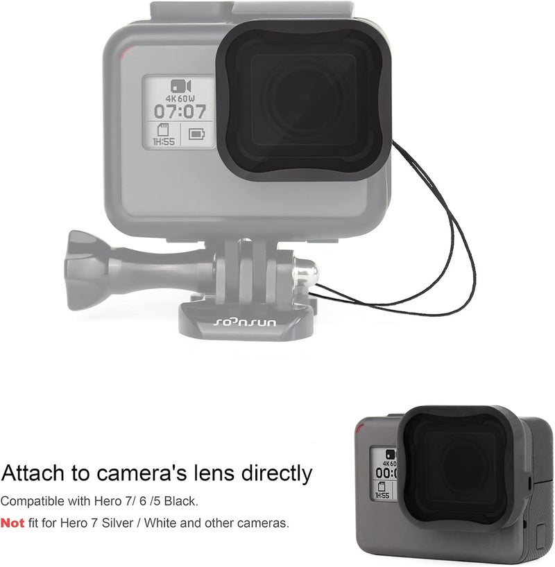 SOONSUN ND Filter Kit for GoPro Hero 5/6/7 Black, 4-Pack (ND8, ND16, ND32, CPL), Multi-Coated Optical Glass Neutral Density & Polarizer Lens Filter with Storage Case - Image 2